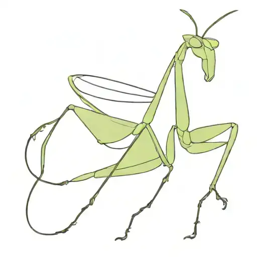 praying mantis tattoo design idea