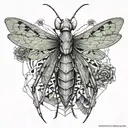 praying mantis tattoo design idea