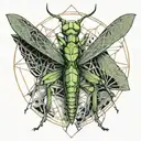 praying mantis tattoo design idea