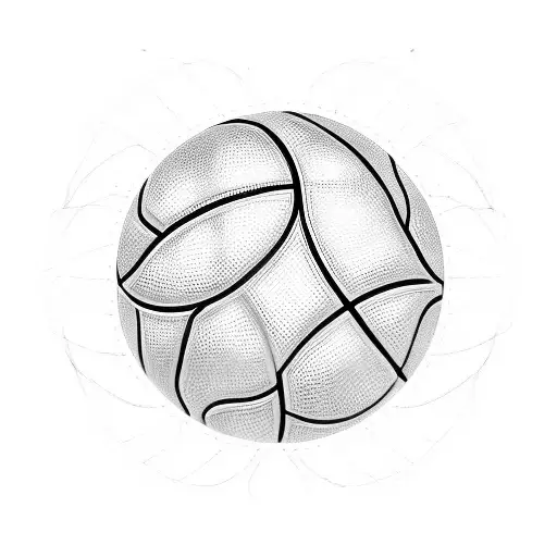 A basketball court transformed into a feminist symbol tattoo design idea