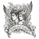 Design a tattoo of your children's names; Evelyn Ezra and Jacob tattoo design idea