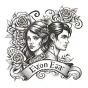 Design a tattoo of your children's names; Evelyn Ezra and Jacob tattoo design idea