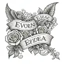 Design a tattoo of your children's names; Evelyn Ezra and Jacob tattoo design idea
