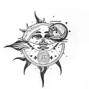 Sun and Moon tattoo design idea