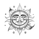 Sun and Moon tattoo design idea