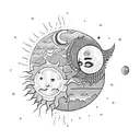 Sun and Moon tattoo design idea