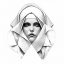 sexy nun tattoo design idea