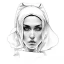 sexy nun tattoo design idea