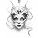 sexy nun tattoo design idea