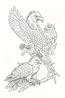 German Eagle and American Eagle tattoo design idea
