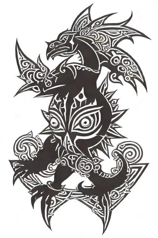 majoras mask traditional tattoo design idea