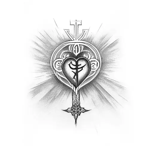 Sacred Heart tattoo design idea