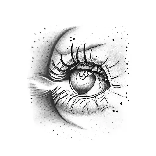 lips with a single freckle tattoo design idea