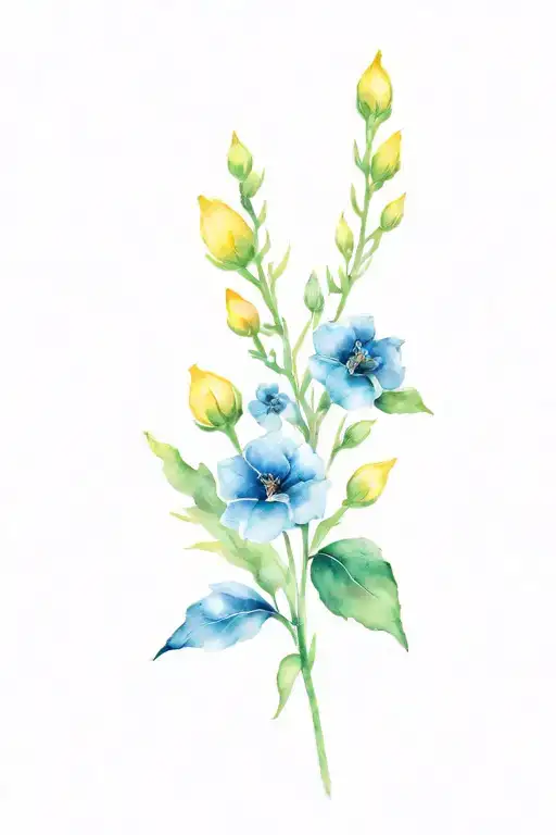birth flower bouquet January may june tattoo design idea