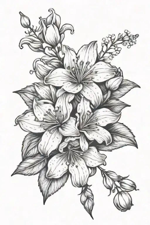 birth flower January may june birth flower tattoo design idea