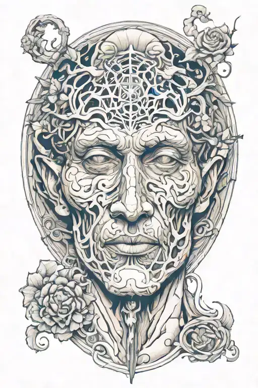 choas god of entropy representing birth, growth death and decay. tattoo design idea