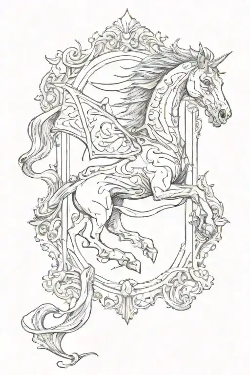 mirror thestral harry potter tattoo design idea