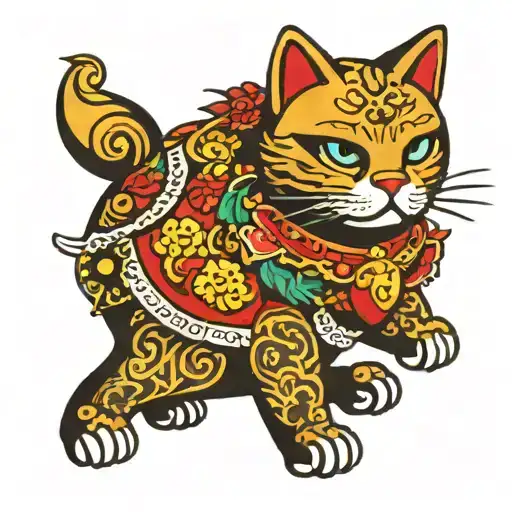 Maneki-neko tattoo design idea