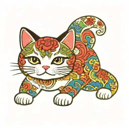 Maneki-neko tattoo design idea
