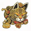 Maneki-neko tattoo design idea
