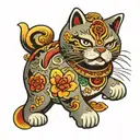 Maneki-neko tattoo design idea
