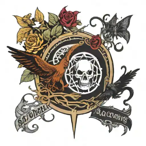 a tattoo on the band Bad Omens. I don't want their logo and name, but the hidden meaning.  tattoo design idea