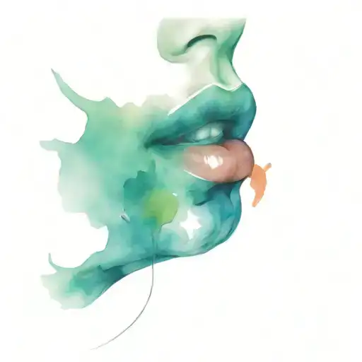 woman lip kiss tattoo design idea