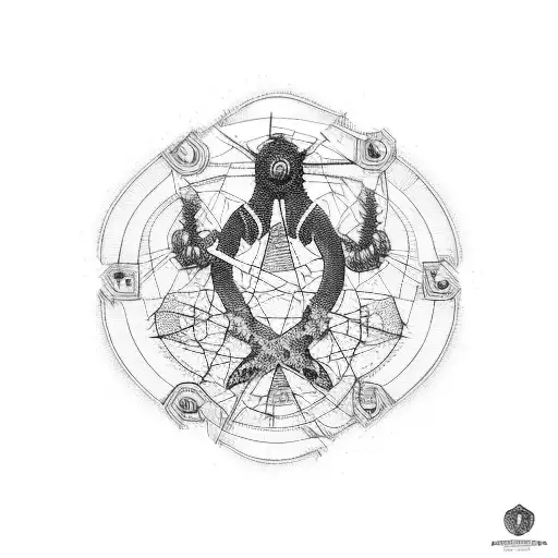 A government building integrated into a bicycle chain tattoo design idea