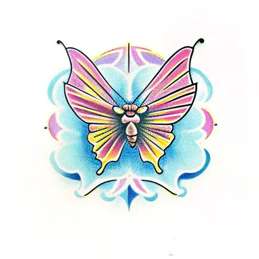 Butterfly with angel number 888 tattoo design idea