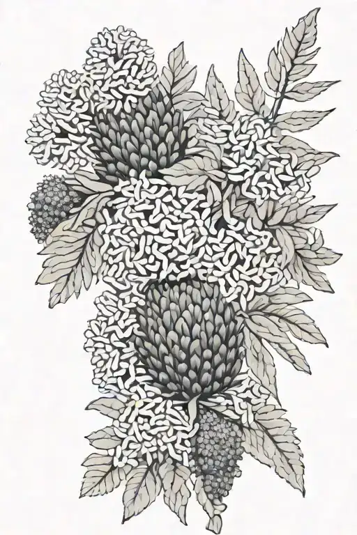 warratah, banksia, golden wattle, Australian botanicals tattoo design idea