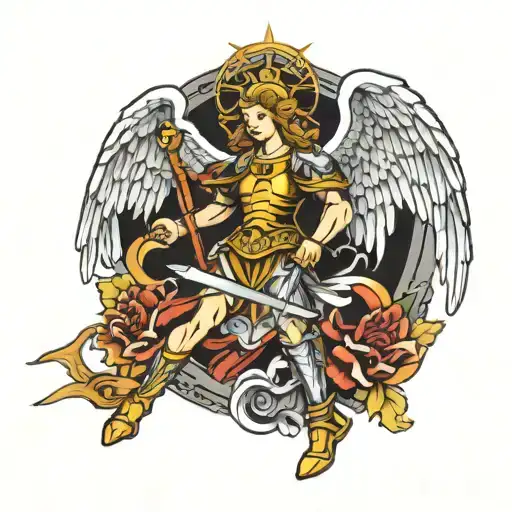 St. Michael archangel tattoo design idea