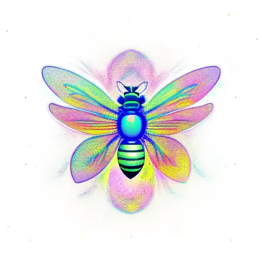 psychedelic honeybee tattoo design idea