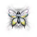 psychedelic honeybee  tattoo design idea