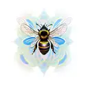 psychedelic honeybee  tattoo design idea