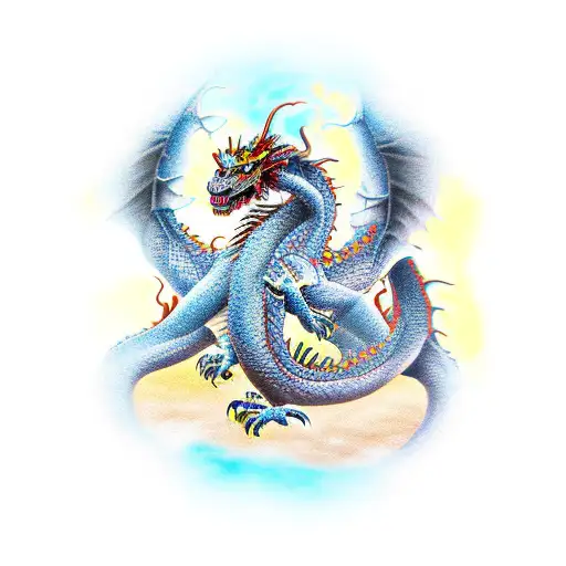 three headed Dragon tattoo design idea