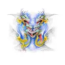 three headed Dragon tattoo design idea