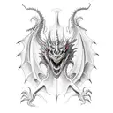 three headed Dragon tattoo design idea