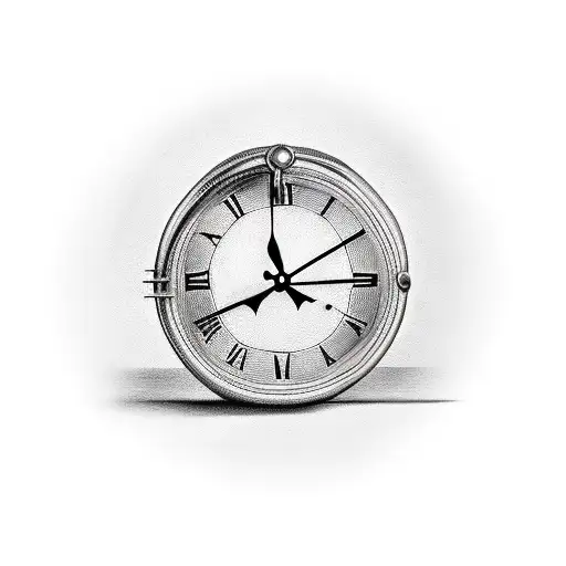 clock with gavel tattoo design idea