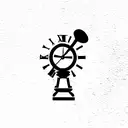clock with gavel tattoo design idea