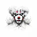 face clown gangster  tattoo design idea