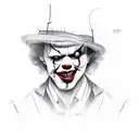 face clown gangster  tattoo design idea