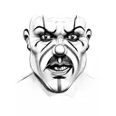 face clown gangster  tattoo design idea