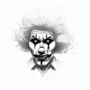 face clown gangster  tattoo design idea