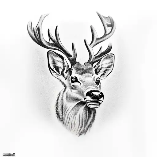 stag tattoo design idea