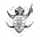 kangaroo formed by sting ray, reef shark, turtles, nemo, barracuda tattoo design idea
