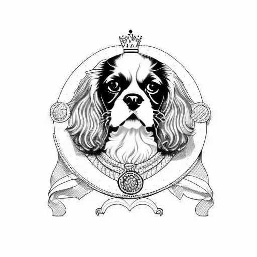 king charles cavalier spaniel tattoo design idea