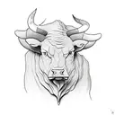 droughtmaster bull outline tattoo design idea