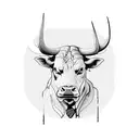 droughtmaster bull outline tattoo design idea