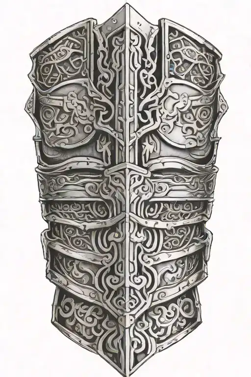 armor gauntlet tattoo design idea