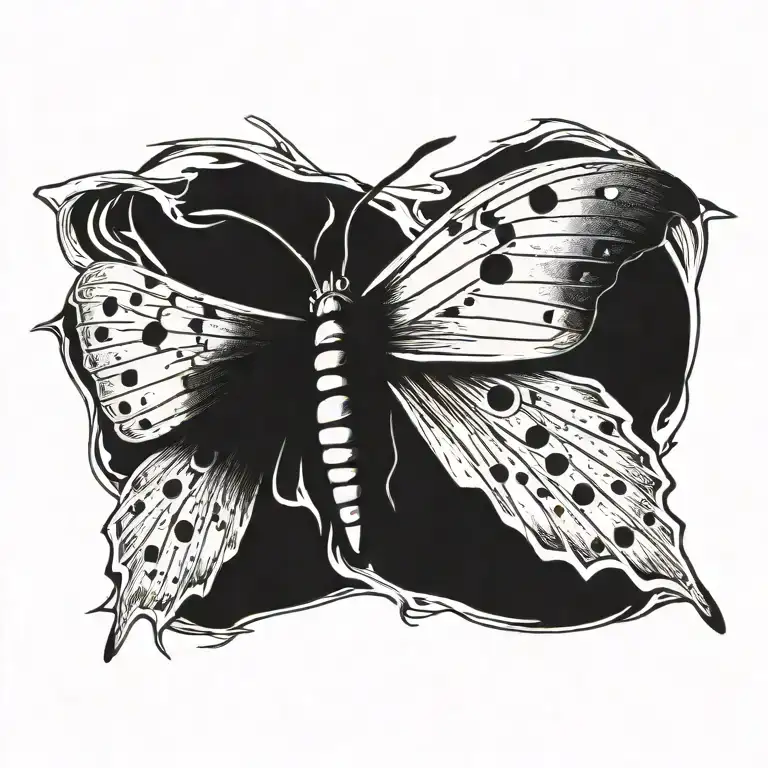 moth drawn to flame tattoo design idea